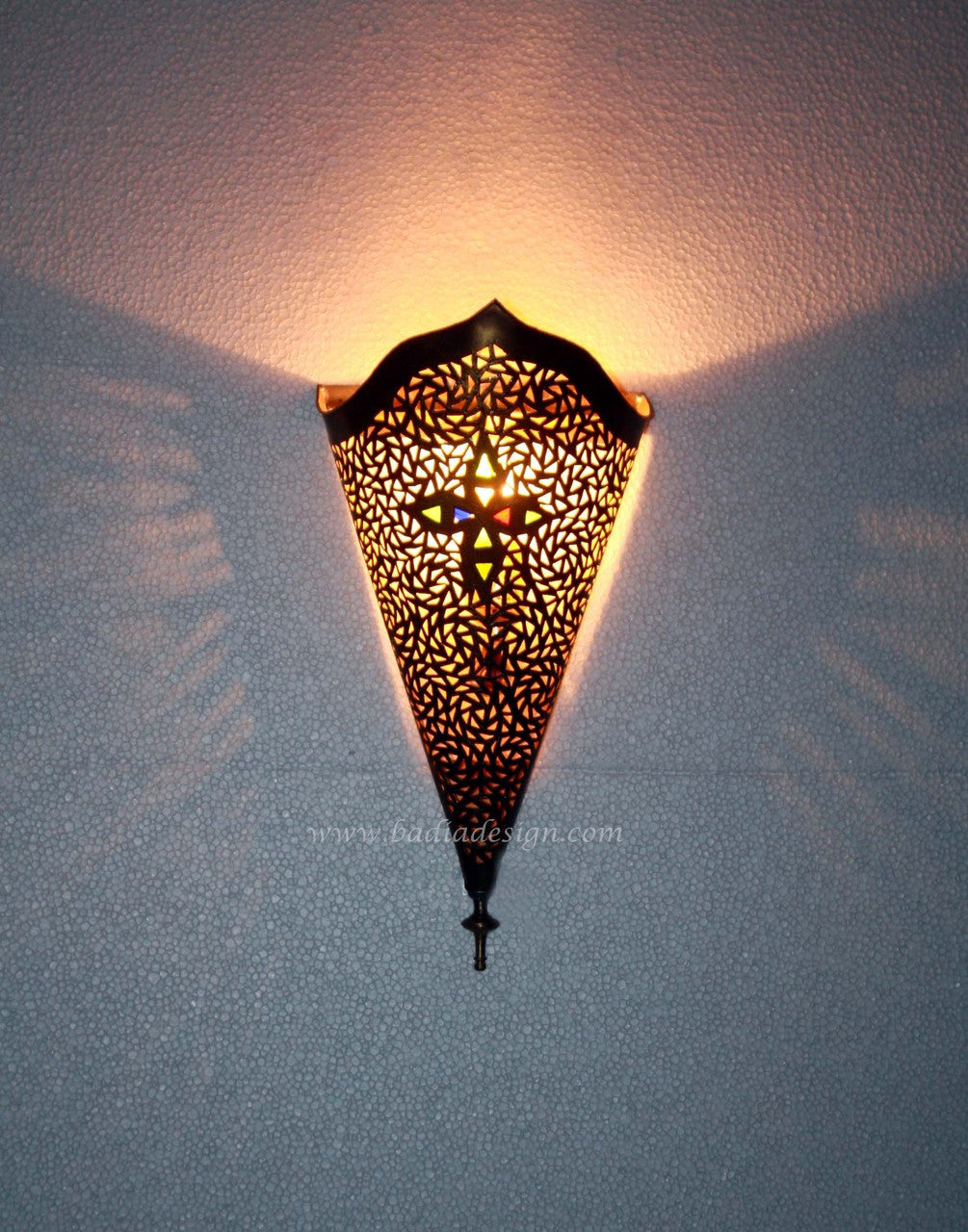 Intricately Designed Brass Wall Sconce