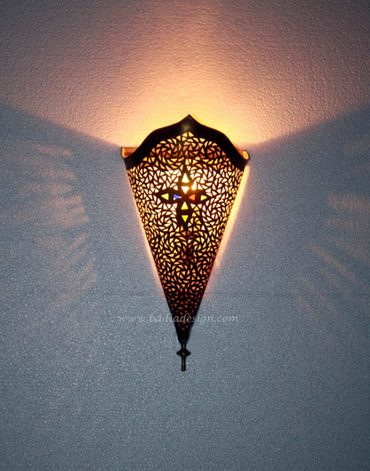 Intricately Designed Brass Wall Sconce