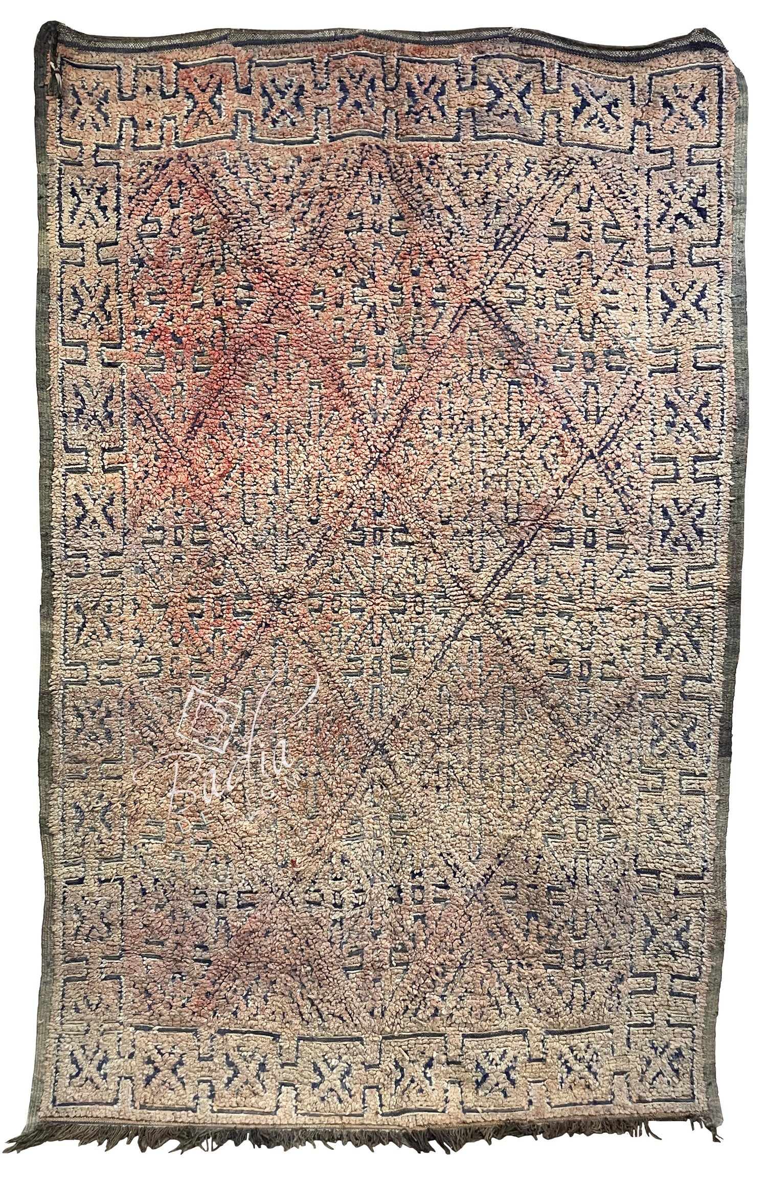 Faded Vintage Moroccan Berber Rug