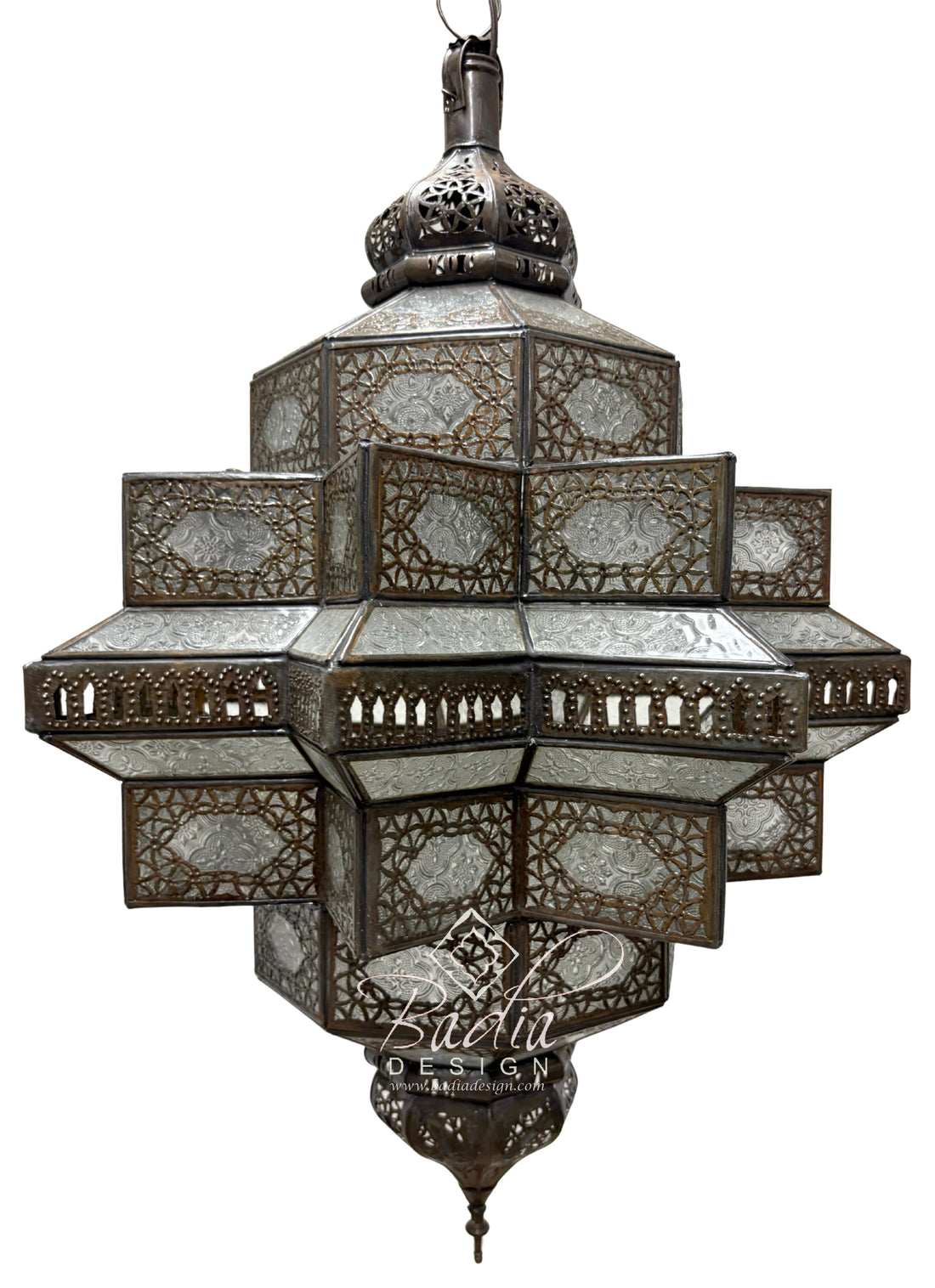 Large White Frosted Glass Lantern