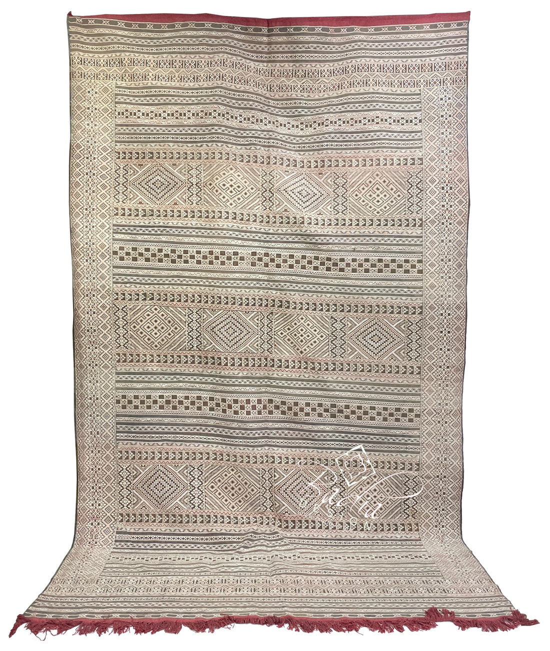 Gray Multi-Color Handmade Moroccan Kilim Rug
