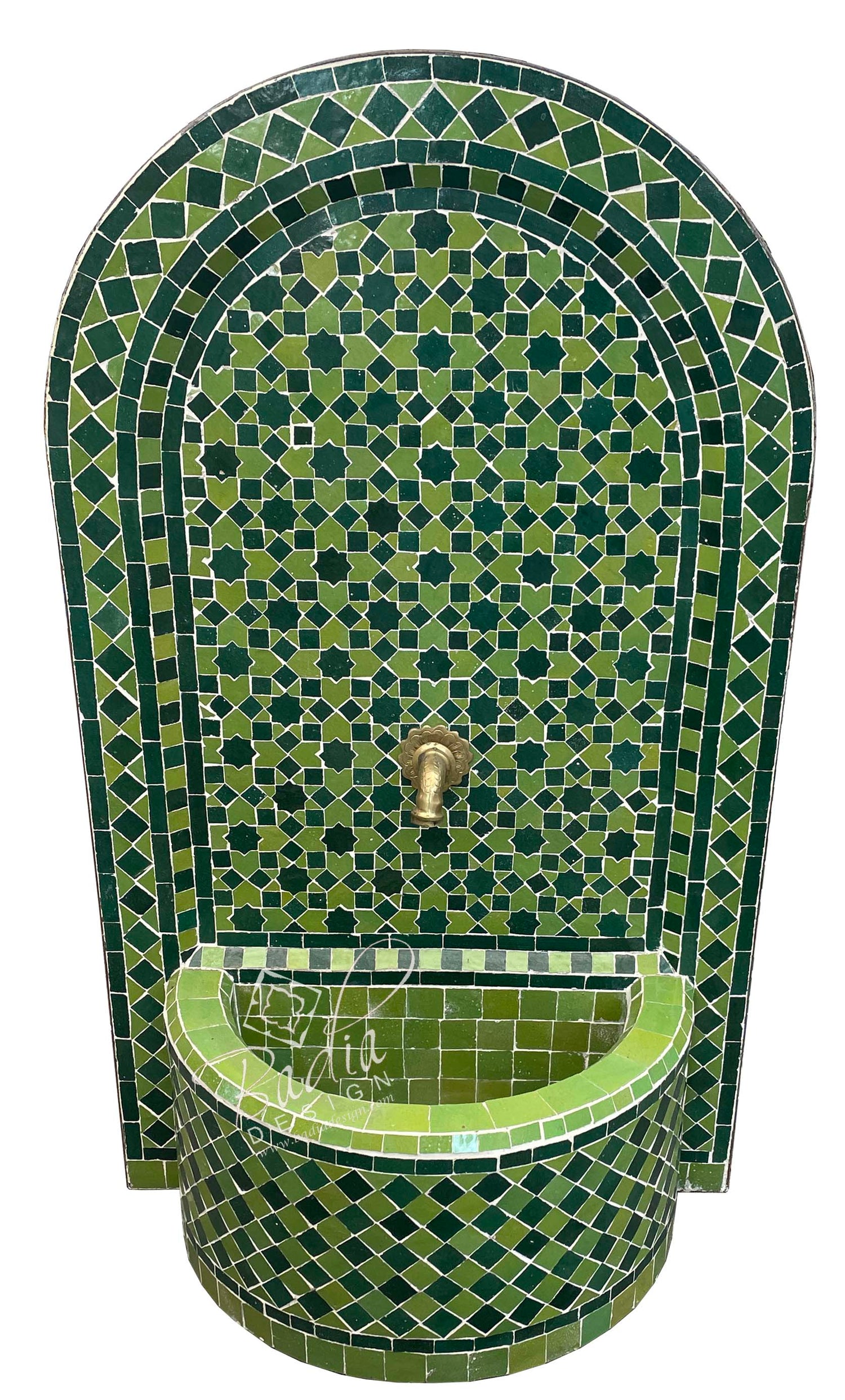 Green Moroccan Mosaic Tile Water Fountain
