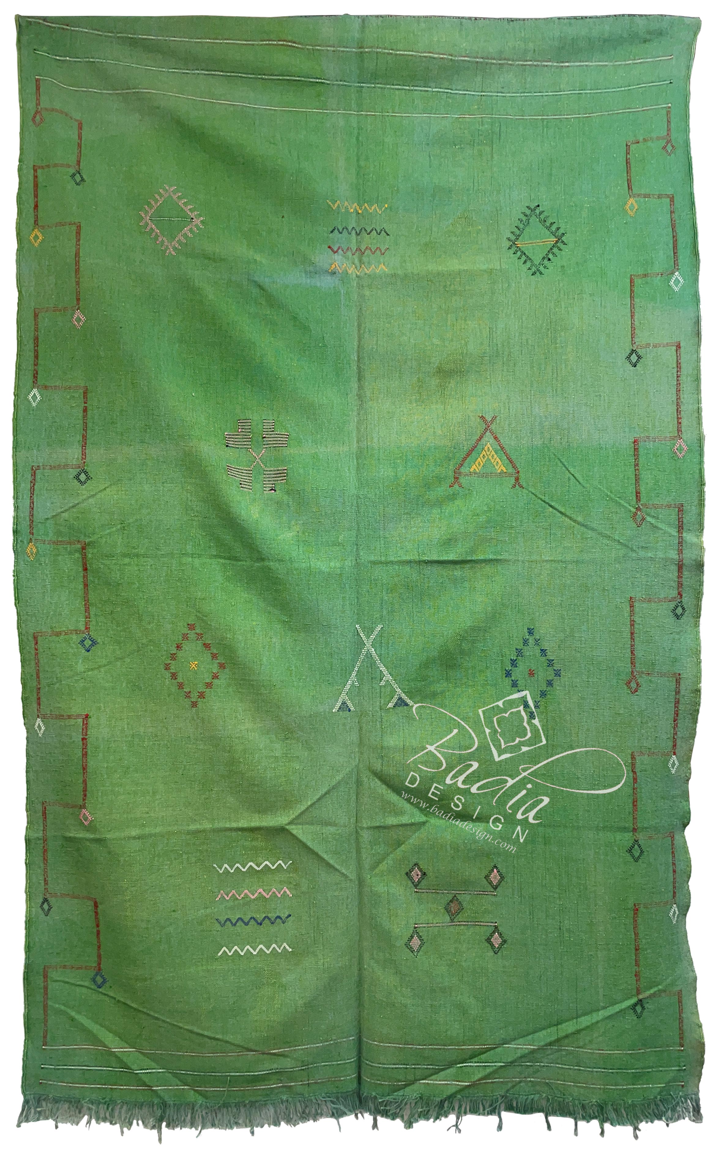 Green Handmade Tribal Rug