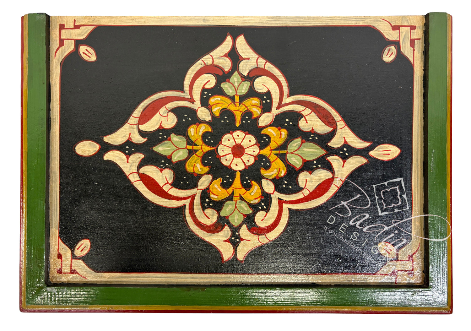 Hand Painted Nightstand with Drawer and Cabinet