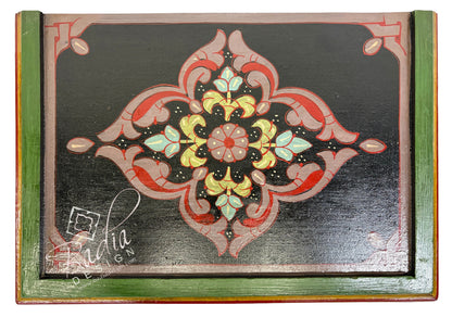 Hand Painted Nightstand with Moucharabieh Cabinet Door