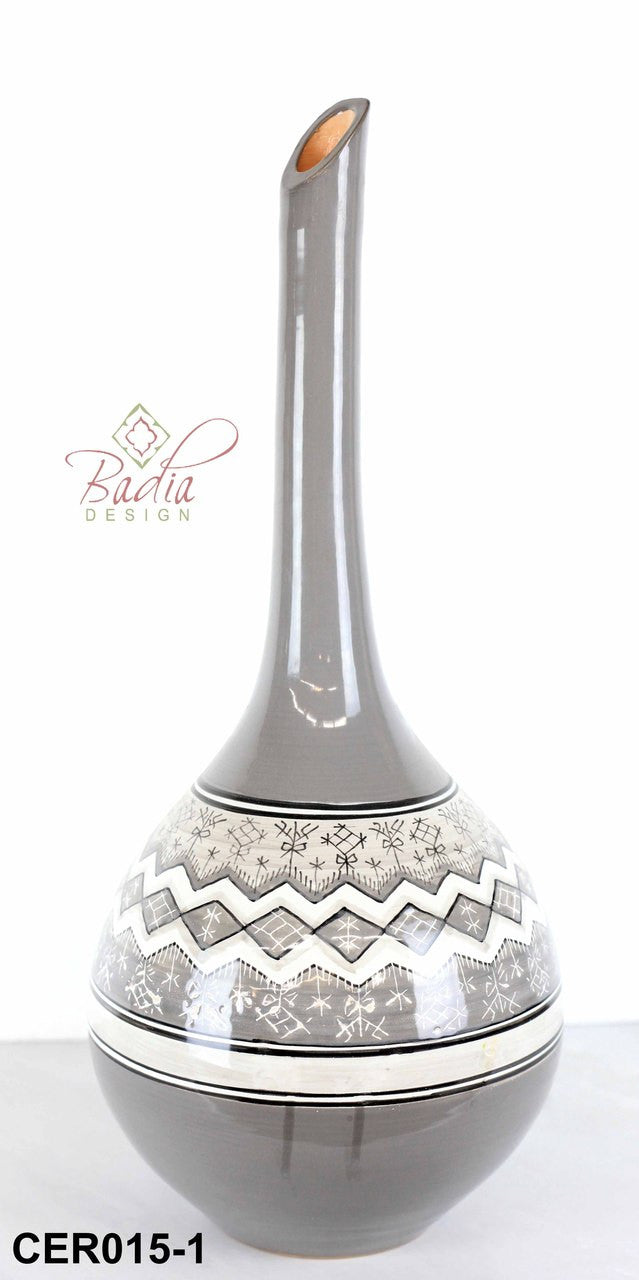 Modern Hand Painted Tunisian Ceramic Vase