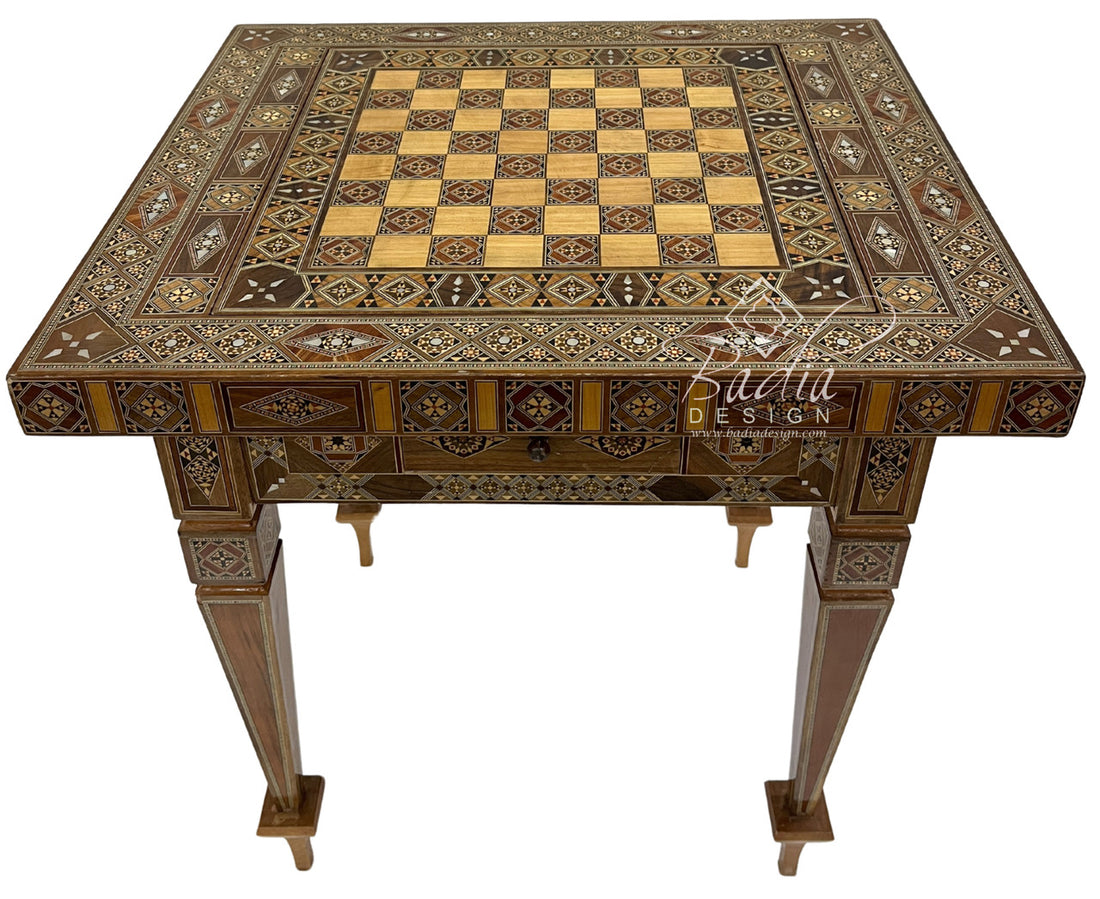 Handcrafted Syrian Design Inlay Gaming Table