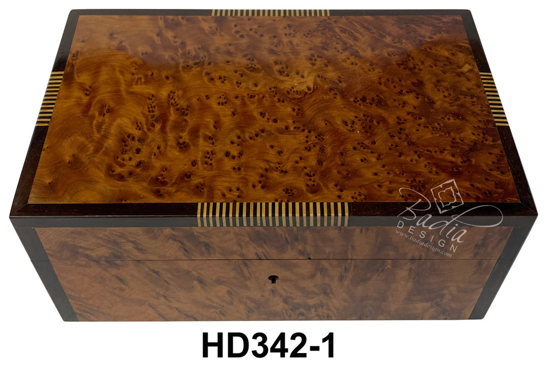 Wooden Thuya Jewelry Box with Storage Compartments