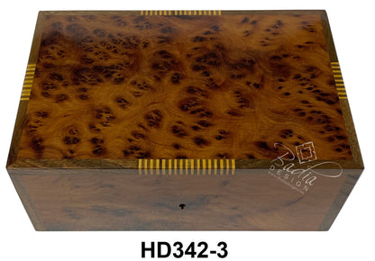 Wooden Thuya Jewelry Box with Storage Compartments