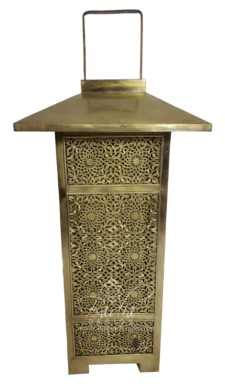 Intricately Designed Brass Floor Lantern