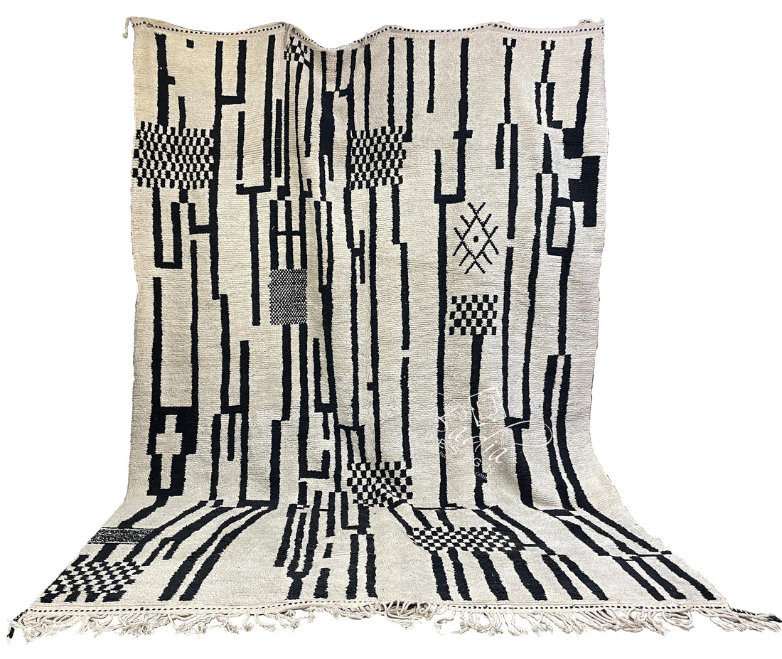 Large Cream Color Moroccan Beni Ourain Rug