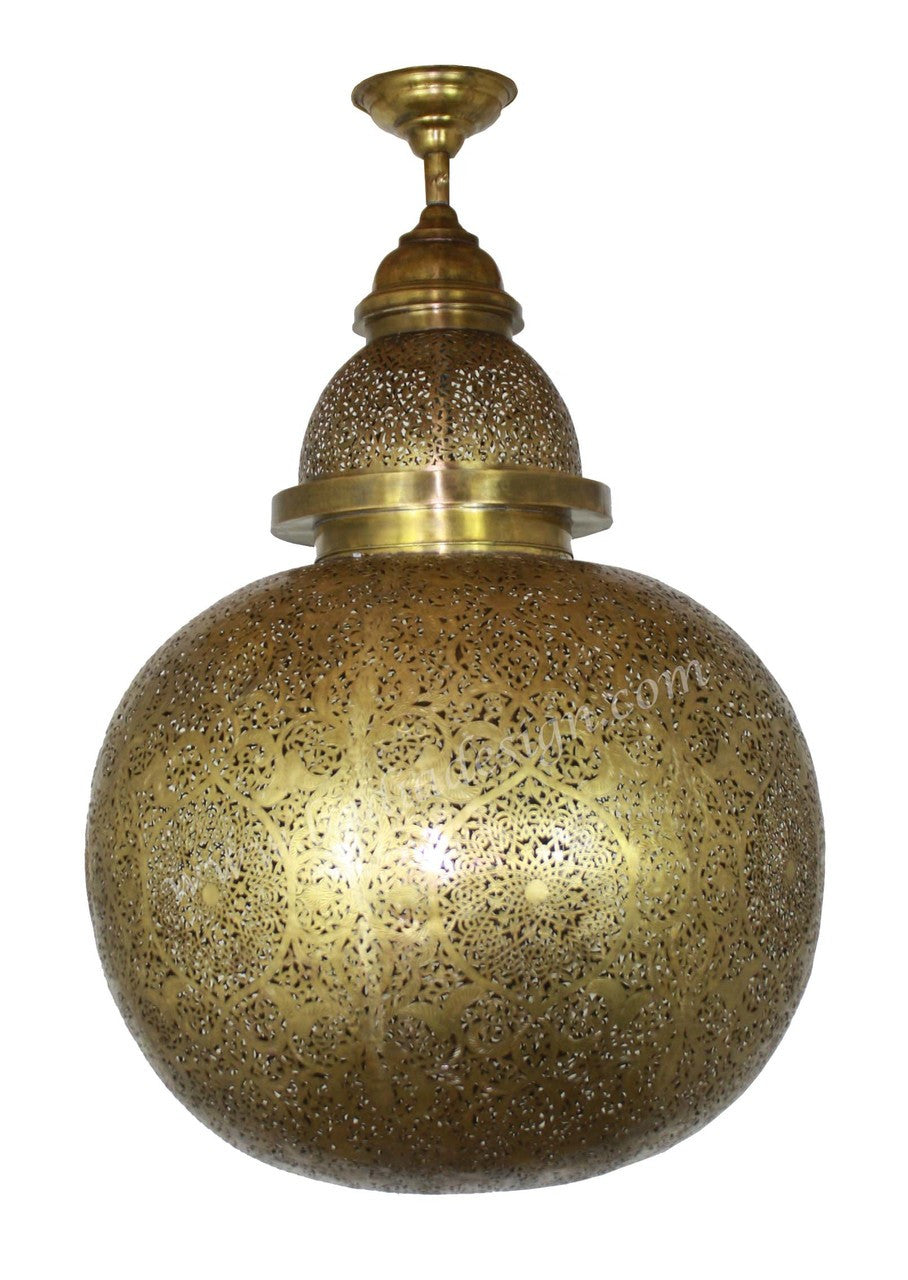 Large Round Brass Chandelier