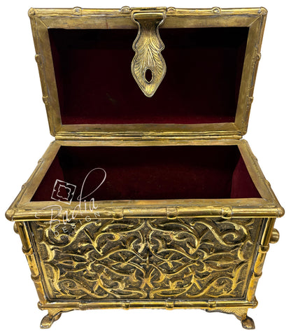 Large Moroccan Brass Treasure Chest
