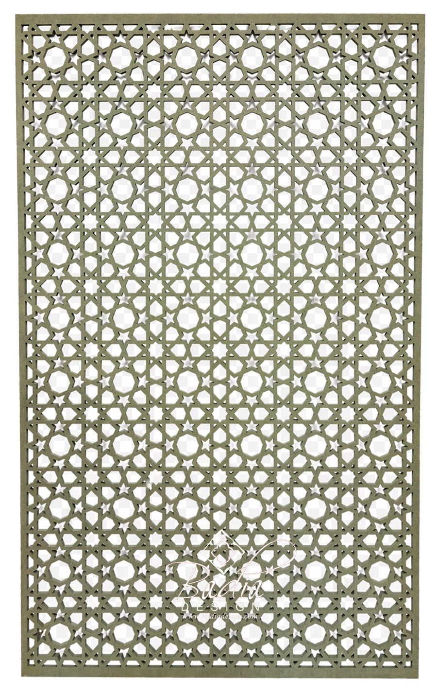 Large Moroccan Geometric Wooden Lattice Screen Panel