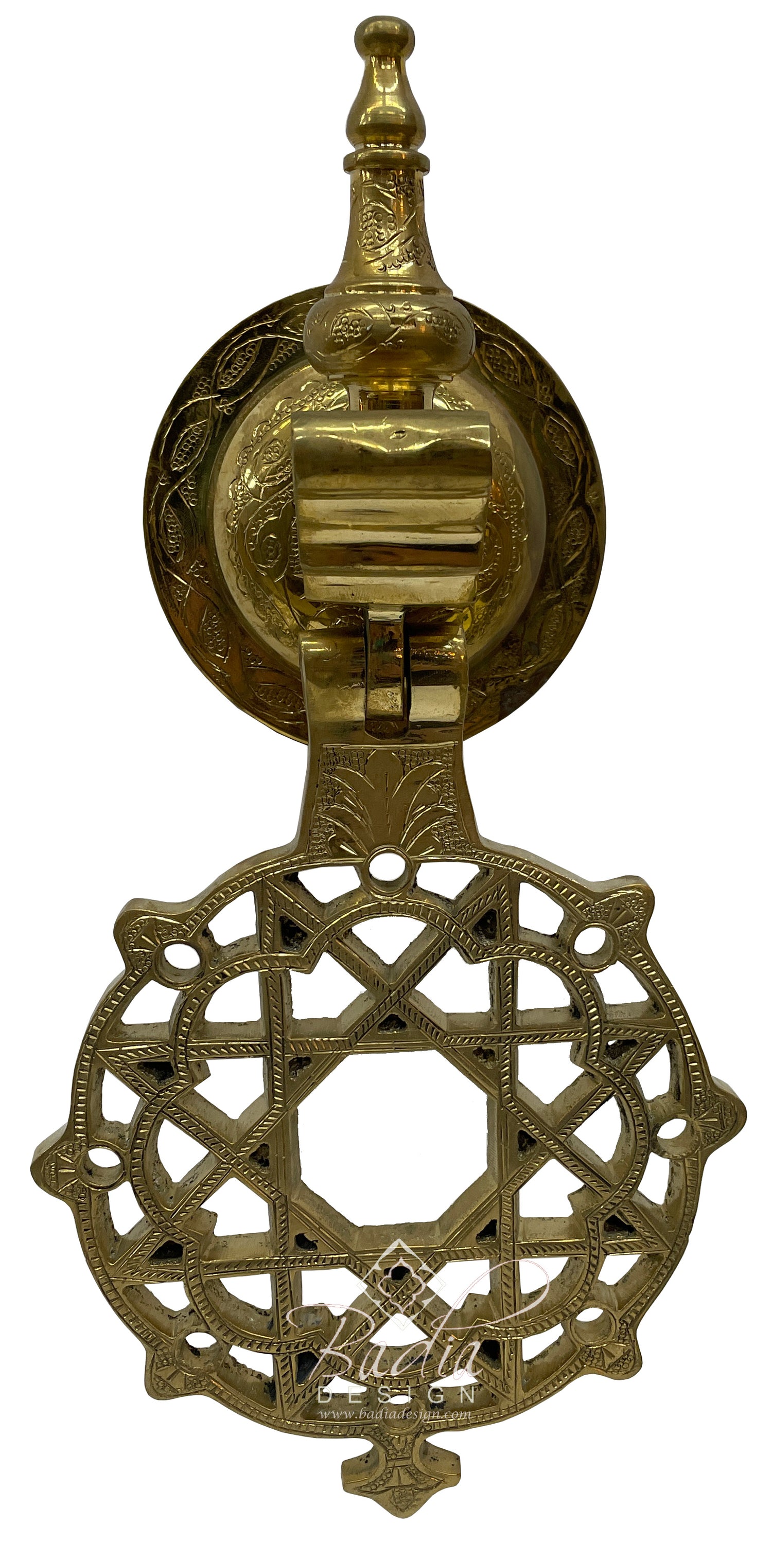 Large Moroccan Hand Designed Solid Brass Door Knocker