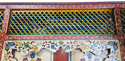 Large Intricate Hand Painted Cedar Door