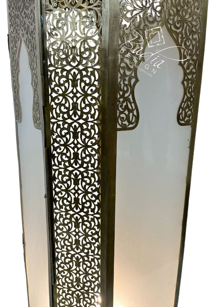 Large Intricately Designed Brass Floor Lantern