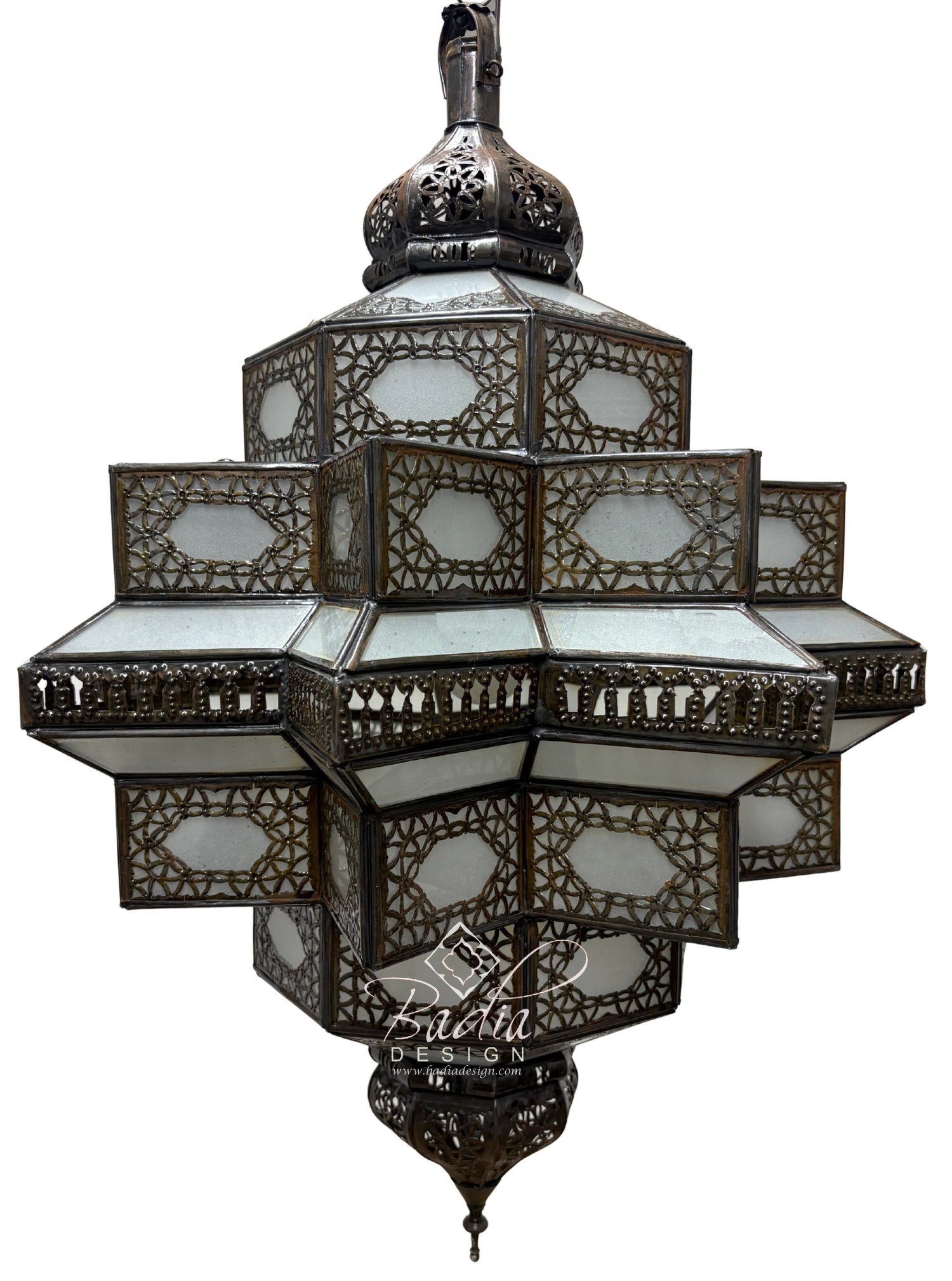 Large Lantern with White Glass