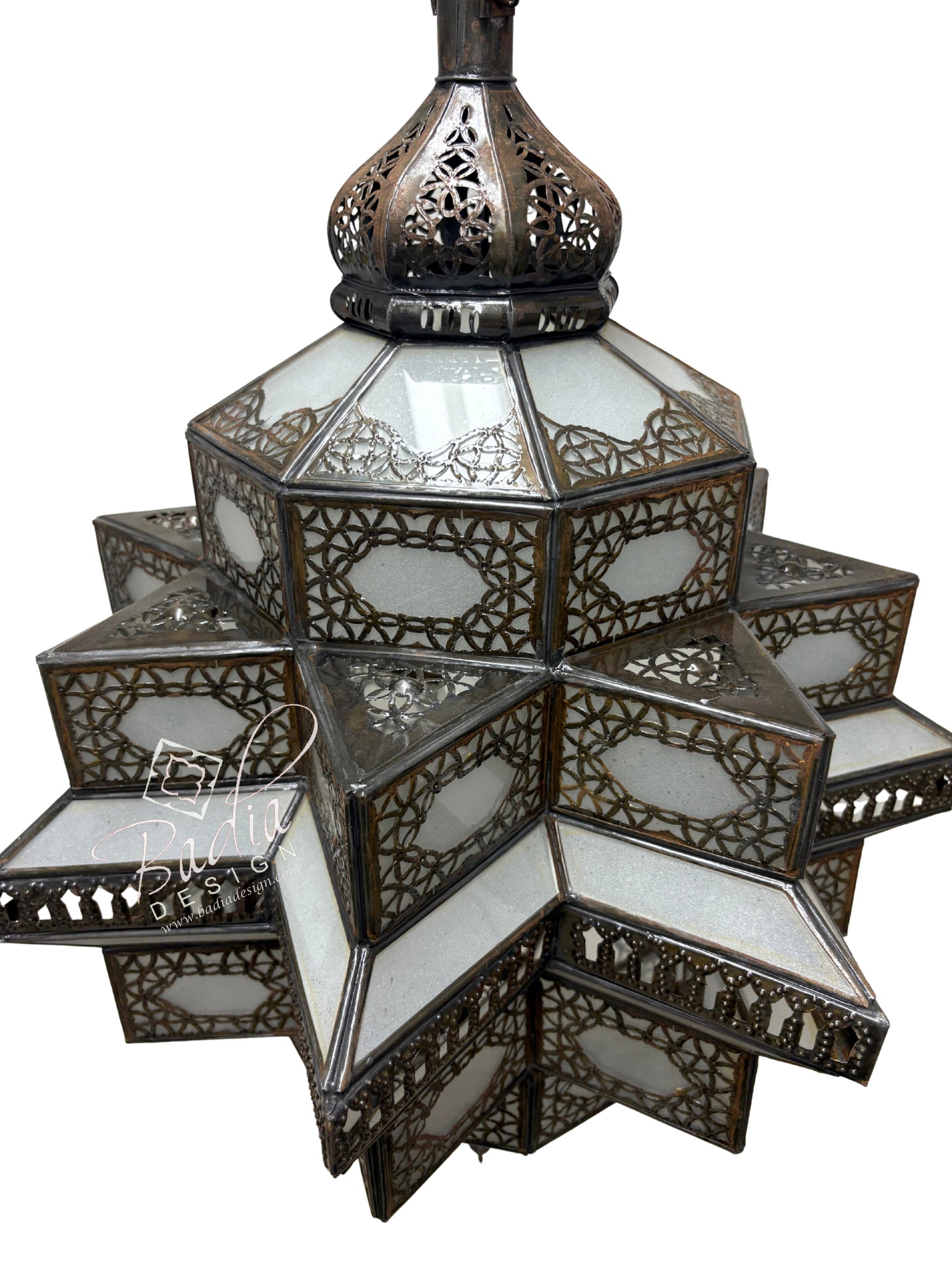 Large Lantern with White Glass