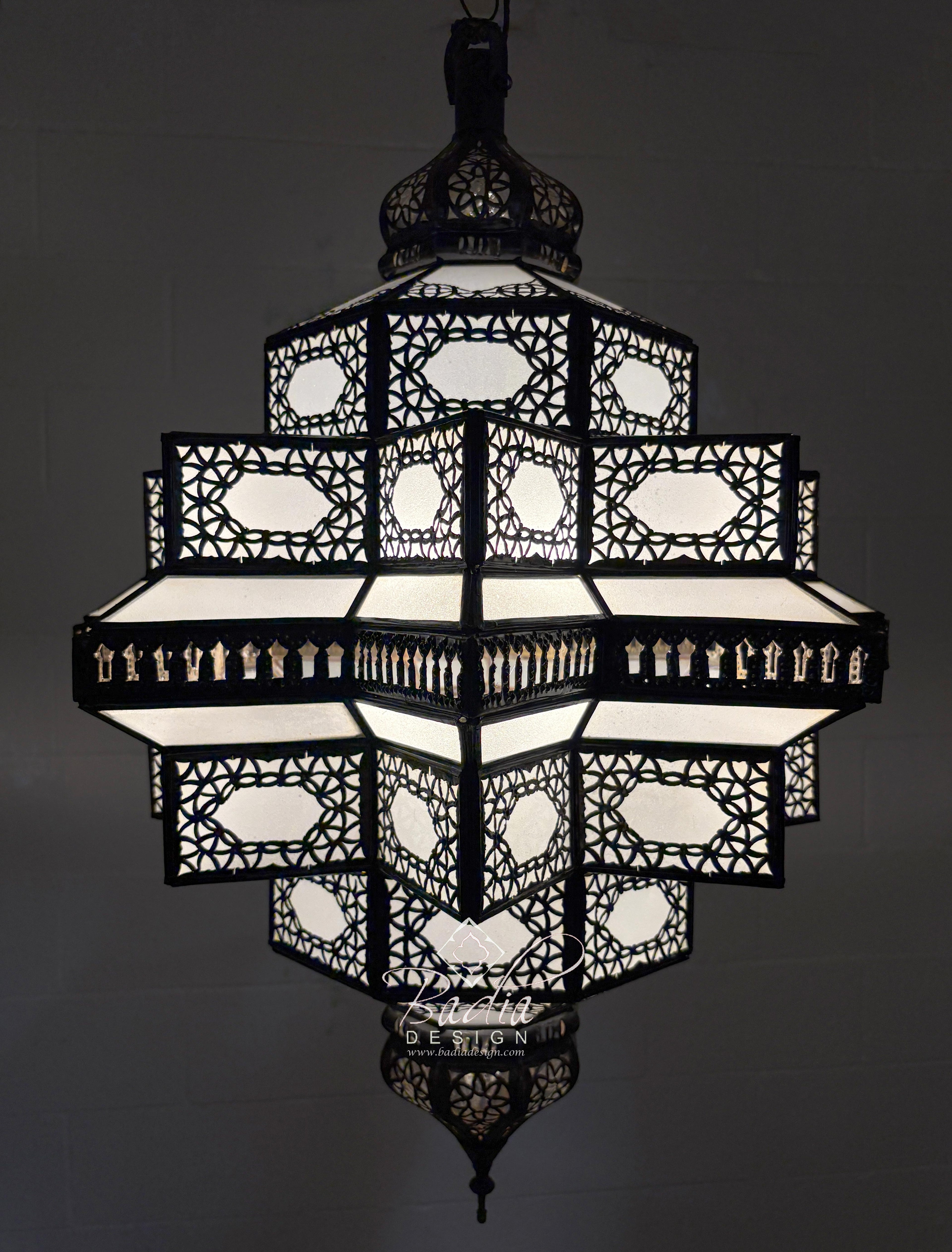 Large Lantern with White Glass