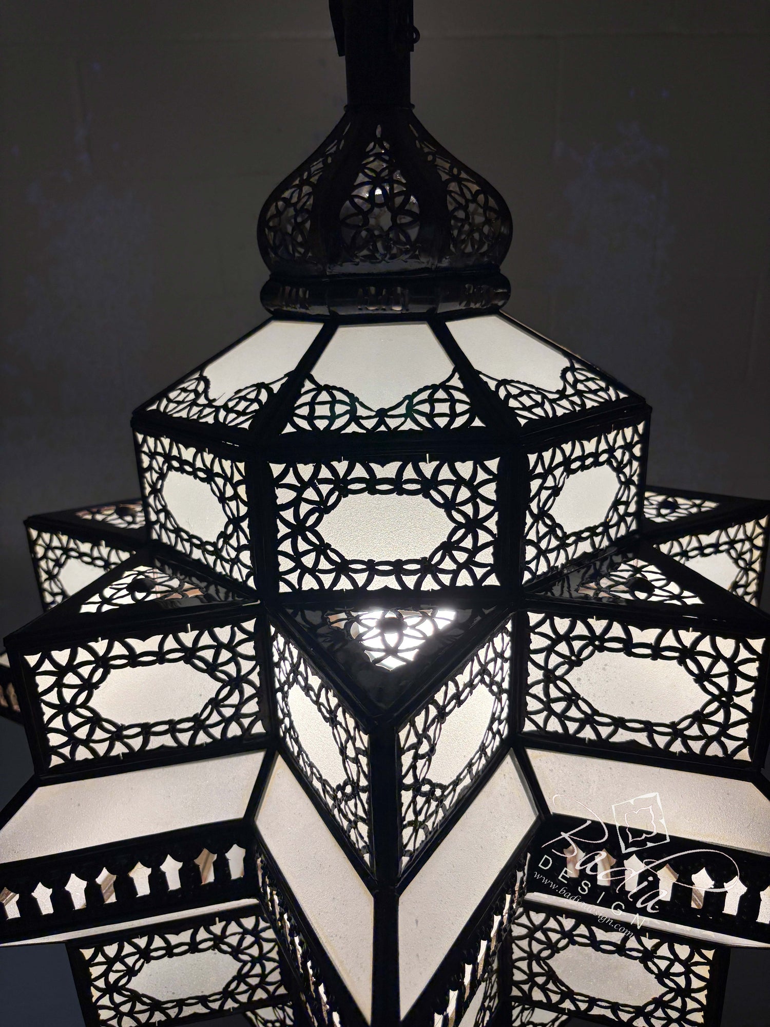 Large Lantern with White Glass