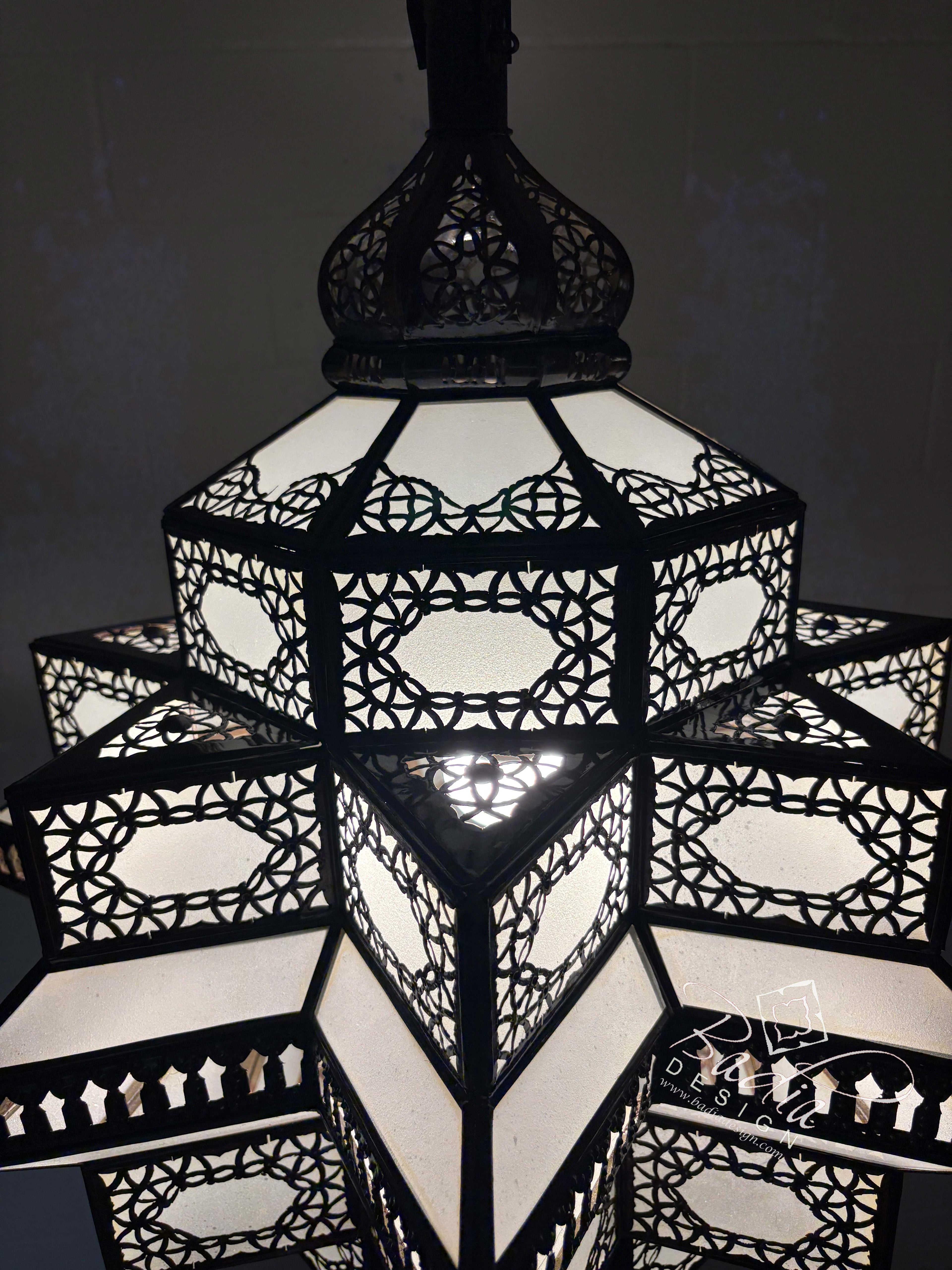 Large Lantern with White Glass
