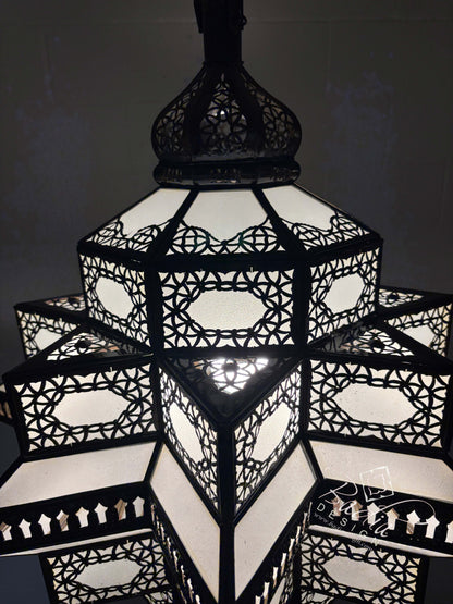 Large Lantern with White Glass