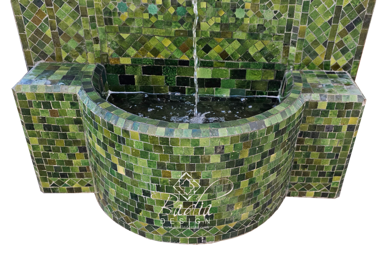 Large Mutli-Shade Green Water Fountain