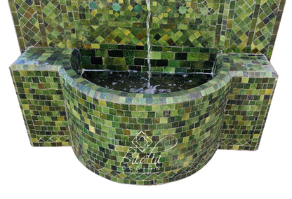 Large Mutli-Shade Green Water Fountain