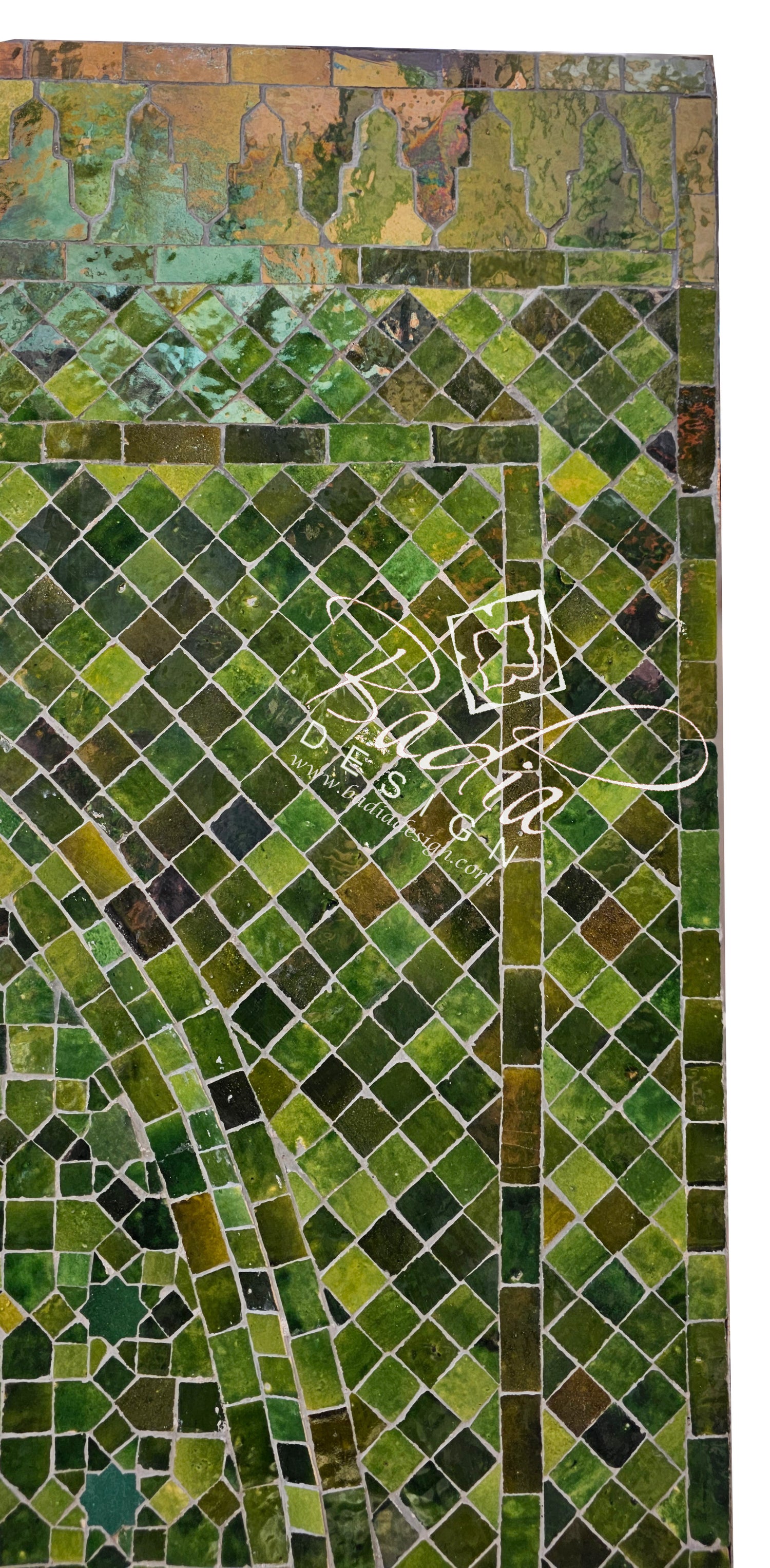 Large Mutli-Shade Green Water Fountain