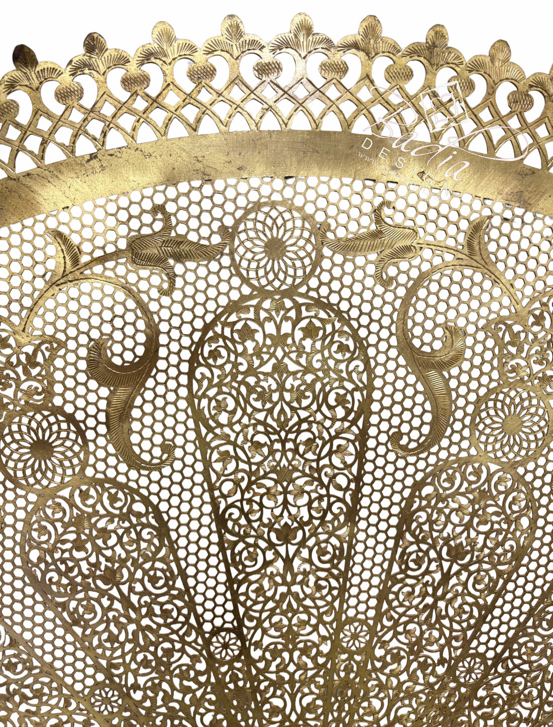 Large Intricately Designed Brass Wall Sconce