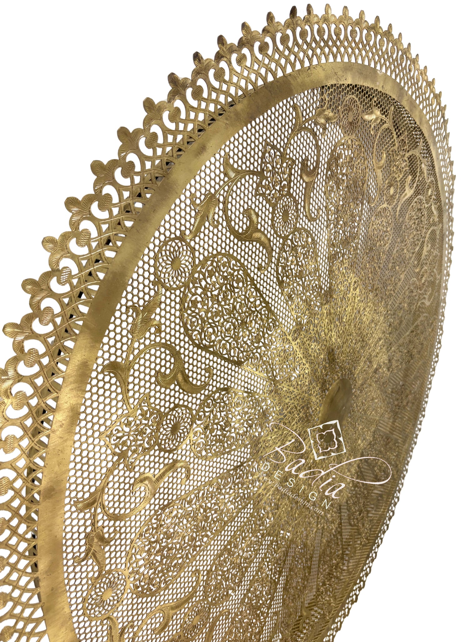 Large Intricately Designed Brass Wall Sconce