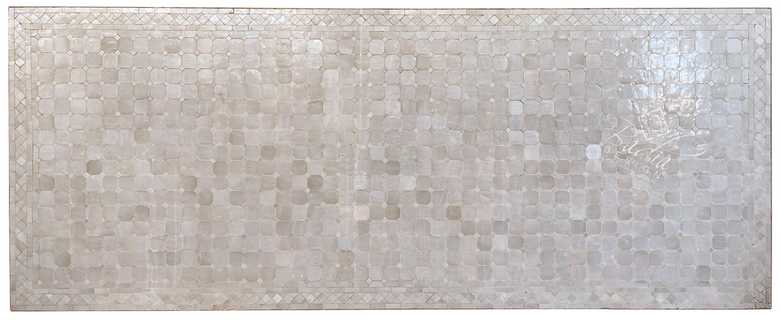 40"W x 96"L Beige Rectangular Tile Table Top