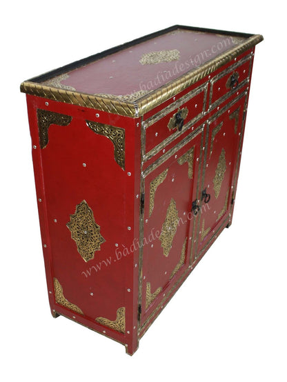 Premium Leather Brass Embossed Cabinet