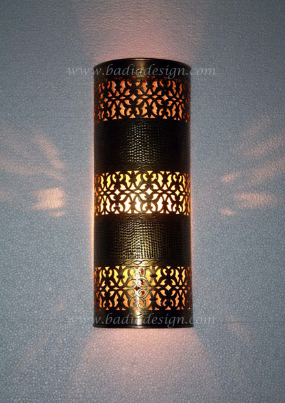 Half Cylinder Brass and Silver Wall Sconces