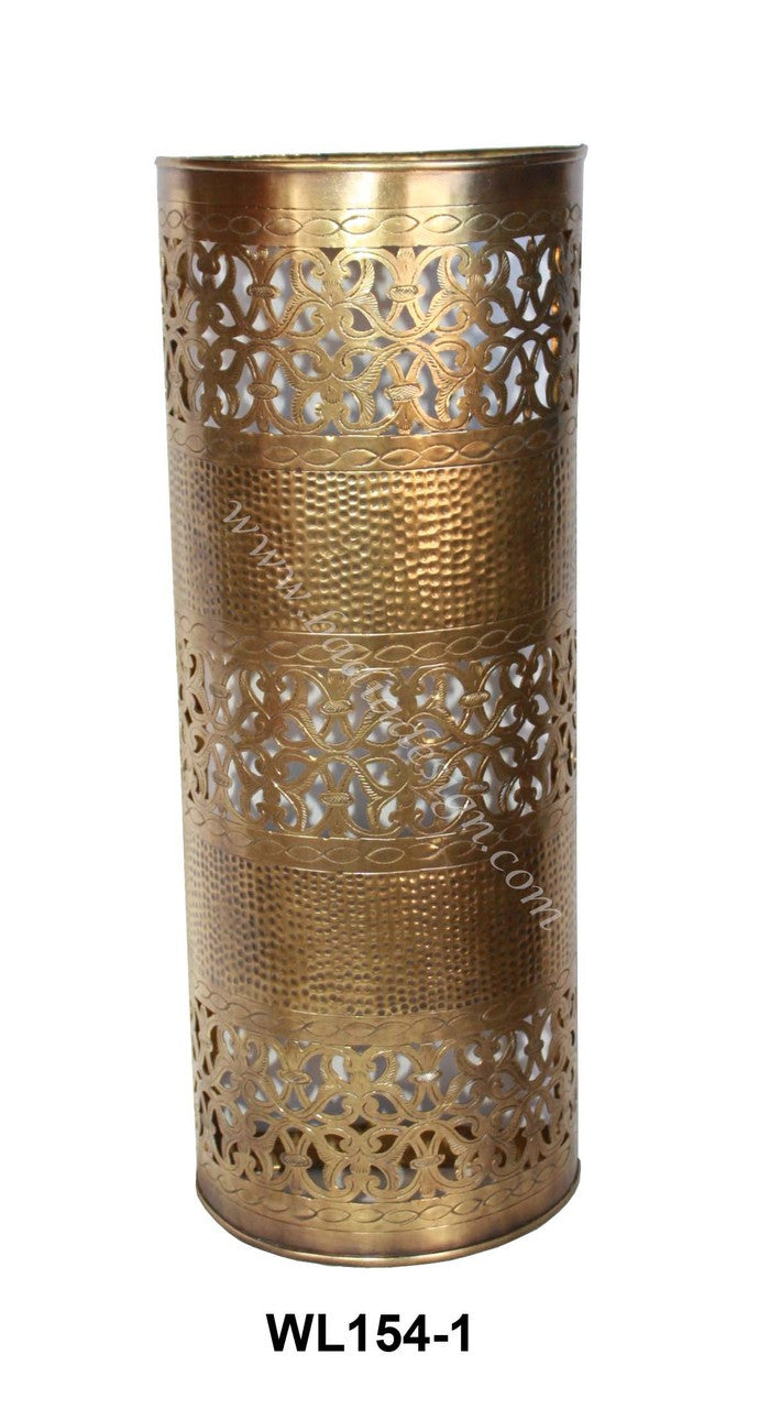 Half Cylinder Brass and Silver Wall Sconces