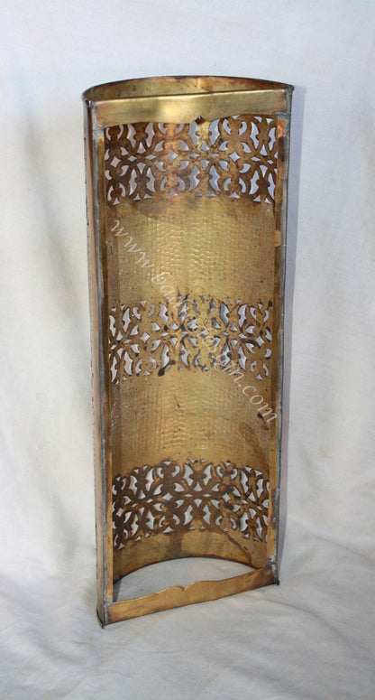 Half Cylinder Brass and Silver Wall Sconces