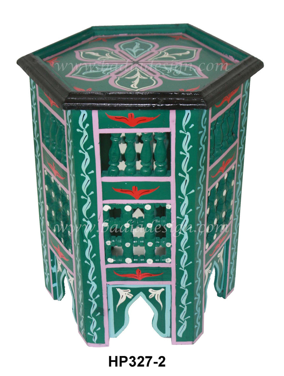 Multi Color Hand Painted Side Table