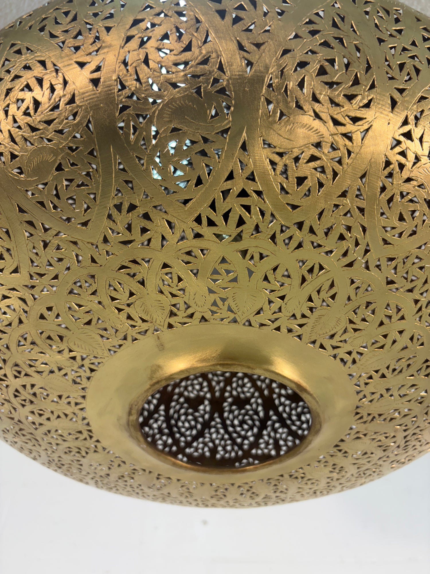 Modern Moroccan Teardrop Shaped Brass Chandelier