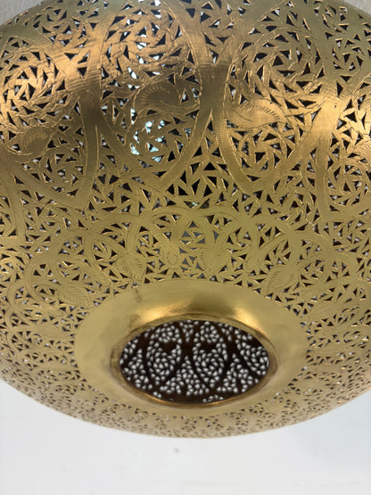 Modern Moroccan Teardrop Shaped Brass Chandelier