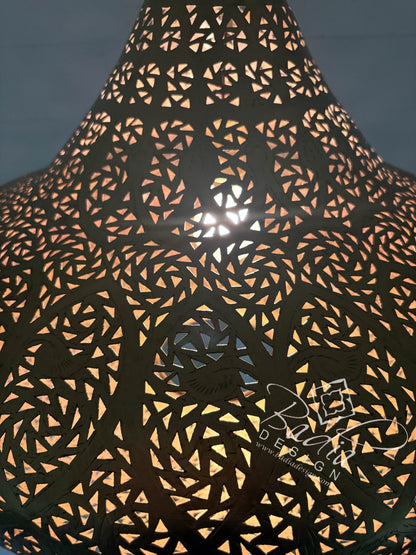 Modern Moroccan Teardrop Shaped Brass Chandelier