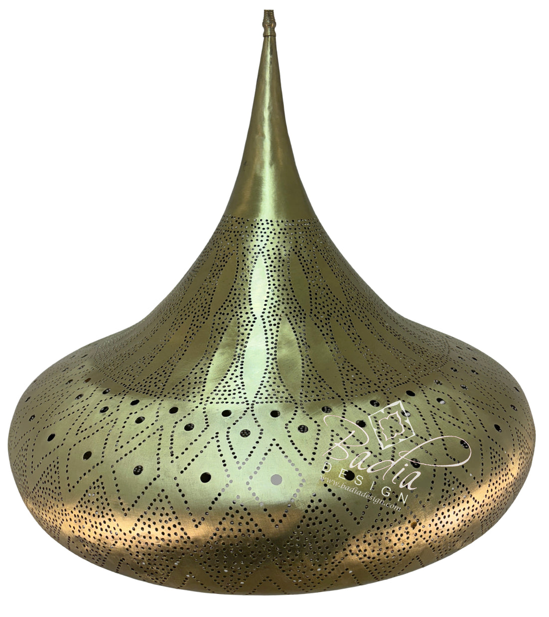 Modern Moroccan Teardrop Shaped Brass Chandelier
