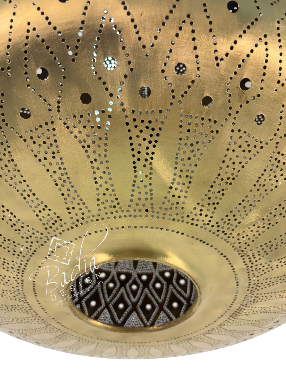 Modern Moroccan Teardrop Shaped Brass Chandelier