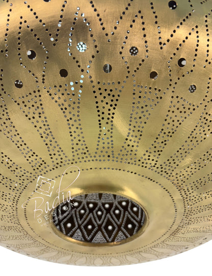 Modern Moroccan Teardrop Shaped Brass Chandelier