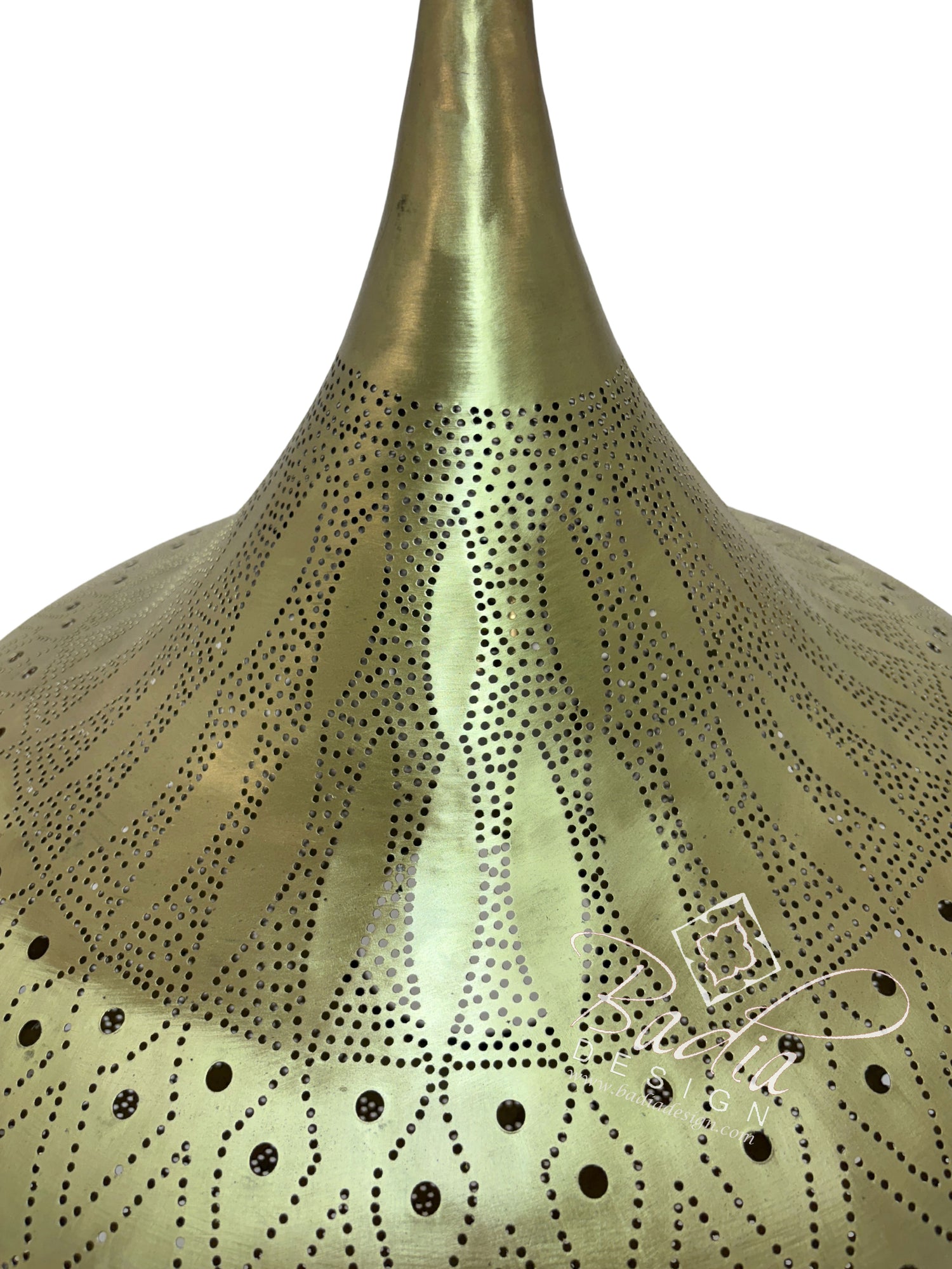 Modern Moroccan Teardrop Shaped Brass Chandelier
