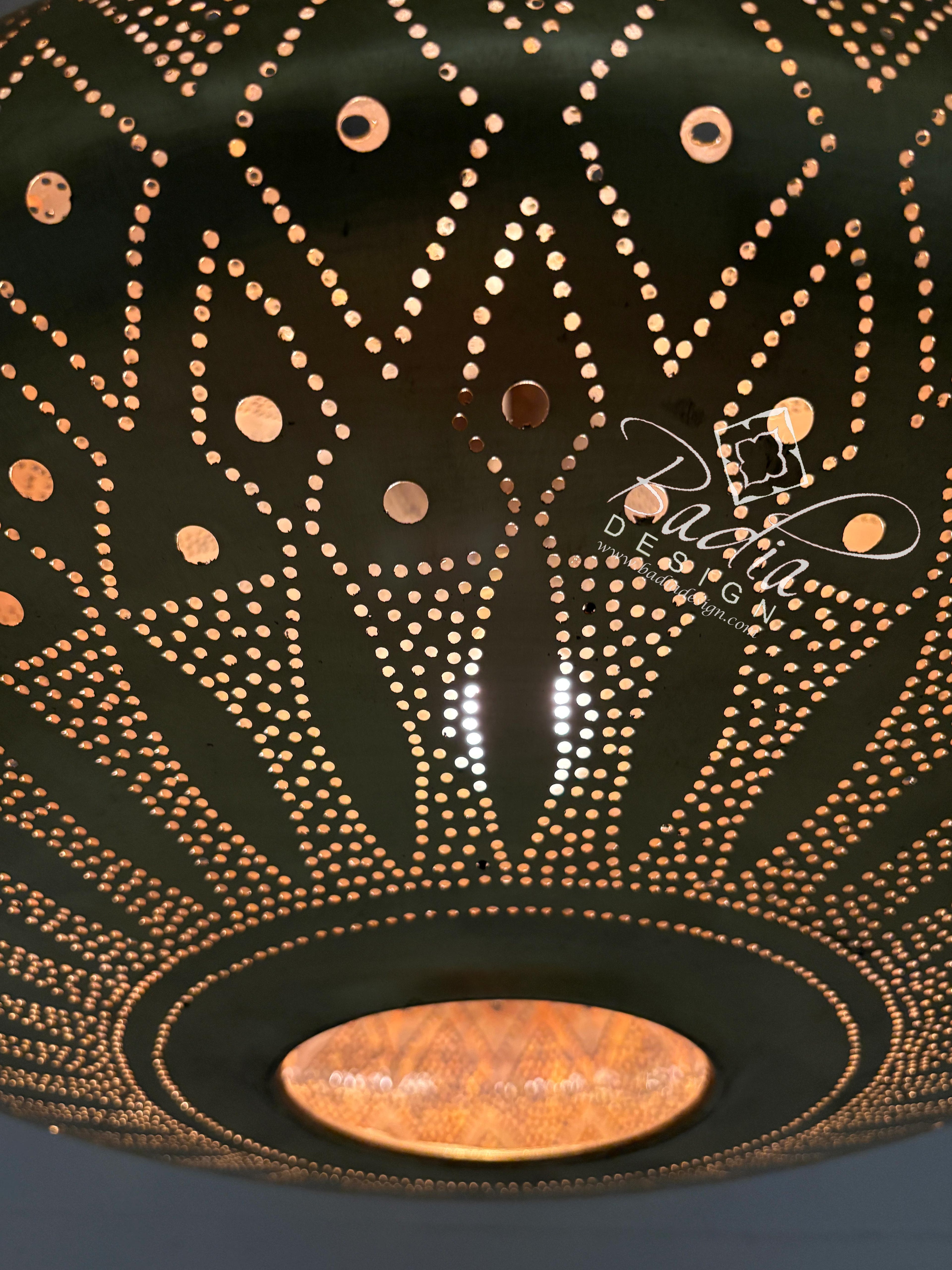 Modern Moroccan Teardrop Shaped Brass Chandelier