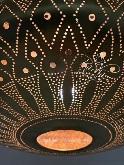 Modern Moroccan Teardrop Shaped Brass Chandelier