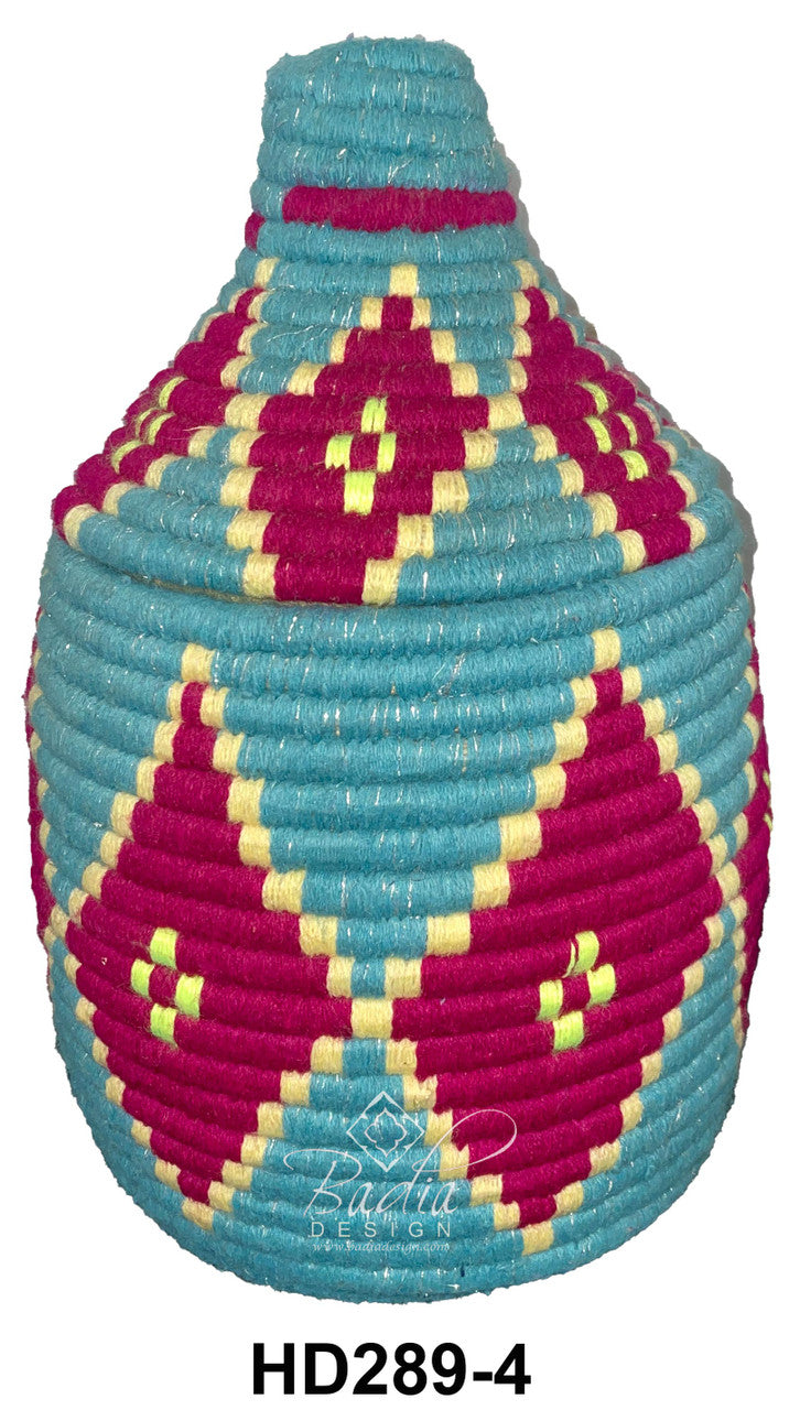 Handwoven Berber Baskets with Bright Colors