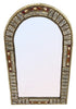 Moroccan Arch Mirror with Bone and Metal Inlay