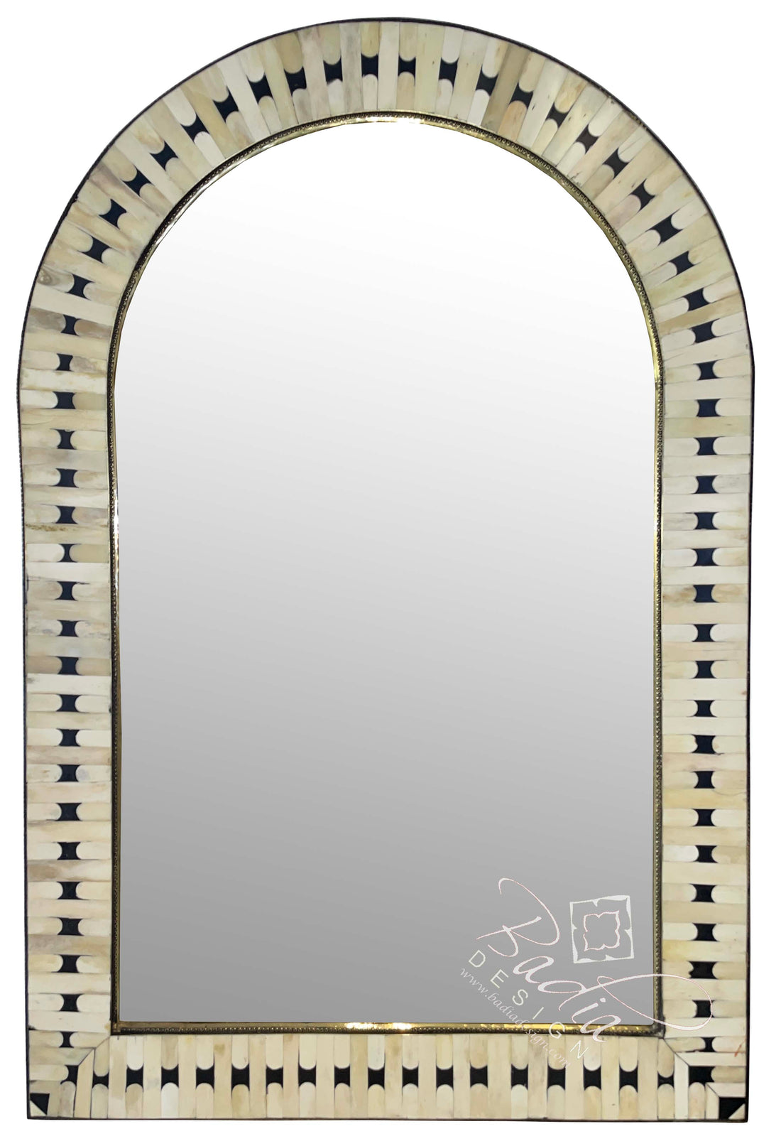 Arch Top Camel Bone Inlay Mirror